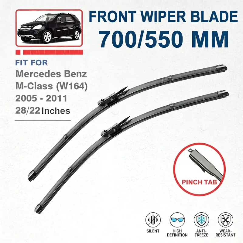 Front Wiper Blades 28"+22" For Mercedes Benz M Class W164 2006-2011 Windshield Windscreen Car Accessories ML350 ML320 ML400 CDI
Front Wiper Blades 28"+22" For Mercedes Benz M Class W164 2006-2011 Windshield Windscreen Car Accessories ML350 ML320 ML400 CDI