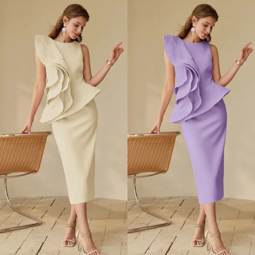 Customized Jersey Ruffle Straight O-Neck Midi Dresses Bespoke Occasion Evening Elegant Simple High Quality
Customized Jersey Ruffle Straight O-Neck Midi Dresses Bespoke Occasion Evening Elegant Simple High Quality
