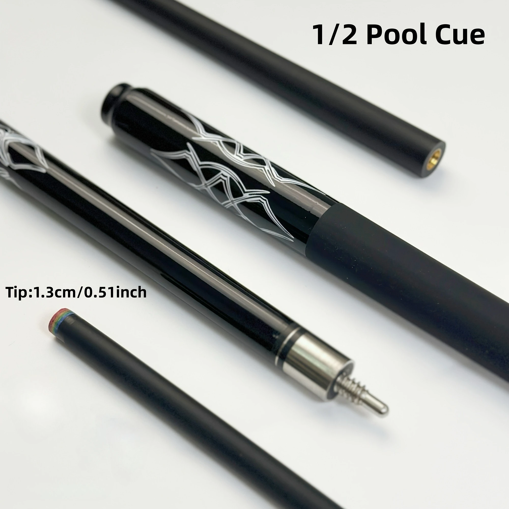 Fiberglass 1/2 Split Billiard Cue 146cm 13mm Tip Stainless Steel Joint Non-slip Grip Black White Pattern Pool Cue
Fiberglass 1/2 Split Billiard Cue 146cm 13mm Tip Stainless Steel Joint Non-slip Grip Black White Pattern Pool Cue