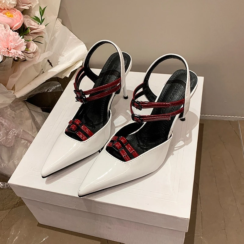 2026 Spring and Summer New Contrasting Color Sexy Lace-up Pointed Toe Back Trip Strap High Heel Sandals
2026 Spring and Summer New Contrasting Color Sexy Lace-up Pointed Toe Back Trip Strap High Heel Sandals