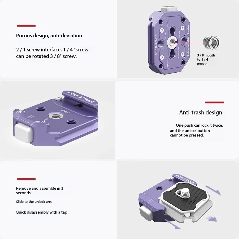 FALCAM F38 3404P/3803P/3142P Shoulder Strap Clip Universal Camera Gimbal Arca Swiss Quick Release Plate Clamp for Photography
FALCAM F38 3404P/3803P/3142P Shoulder Strap Clip Universal Camera Gimbal Arca Swiss Quick Release Plate Clamp for Photography