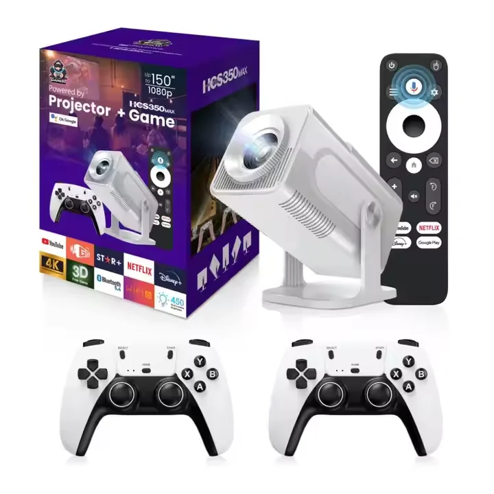 Latest HCS350 Max Gaming Projector AllwinnerH713 3D 4k HD Android 11 High Lumen Wireless Smart Projector with Wireless Gamepad
Latest HCS350 Max Gaming Projector AllwinnerH713 3D 4k HD Android 11 High Lumen Wireless Smart Projector with Wireless Gamepad
