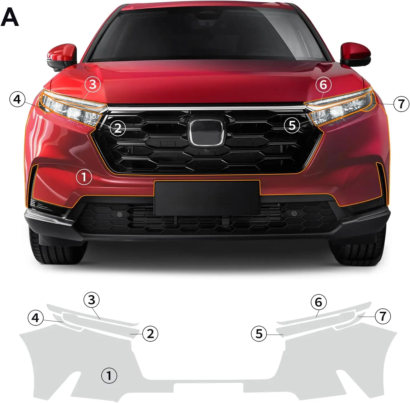 For Honda CR-V 2023-2024 TPU Invisible Protective Film Front Bumper Headlight Wrap Self Healing Anti Yellow Anti Scratch Waterproof Anti Stone Chip Clear Lamp Film Weather Resistant Easy Install Durable Car Front Exterior Modification Car Accessories
For Honda CR-V 2023-2024 TPU Invisible Protective Film Front Bumper Headlight Wrap Self Healing Anti Yellow Anti Scratch Waterproof Anti Stone Chip Clear Lamp Film Weather Resistant Easy Install Durable Car Front Exterior Modification Car Accessories