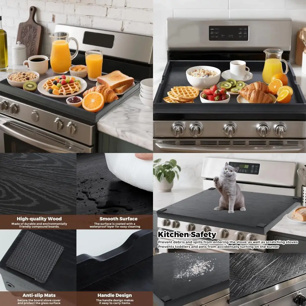 Gas and Electric Stove Top Covers, 30 x 22 Wooden Cutting Board and Sink Protector for Kitchen Use
Gas and Electric Stove Top Covers, 30 x 22 Wooden Cutting Board and Sink Protector for Kitchen Use