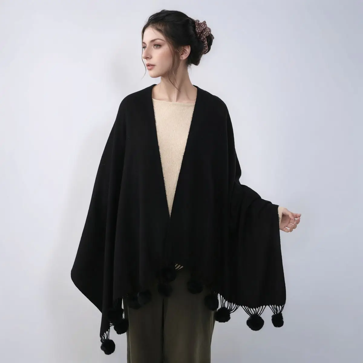 Зимний шарф с кисточками из имитации кашемира, однотонный шарф, женский теплый простой корейский вариант, внешняя шаль
Зимний шарф с кисточками из имитации кашемира, однотонный шарф, женский теплый простой корейский вариант, внешняя шаль