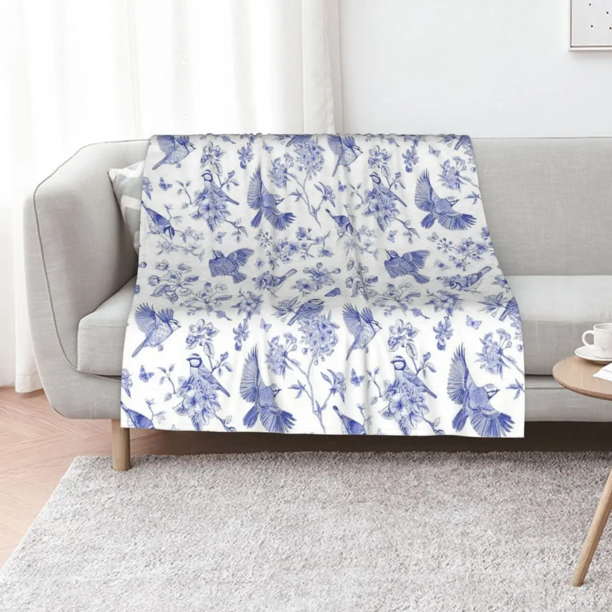 Vintage Blue Toile Birds French Country Pattern Throw Blanket Year Round Soft Comfortable Blanket for Home
Vintage Blue Toile Birds French Country Pattern Throw Blanket Year Round Soft Comfortable Blanket for Home