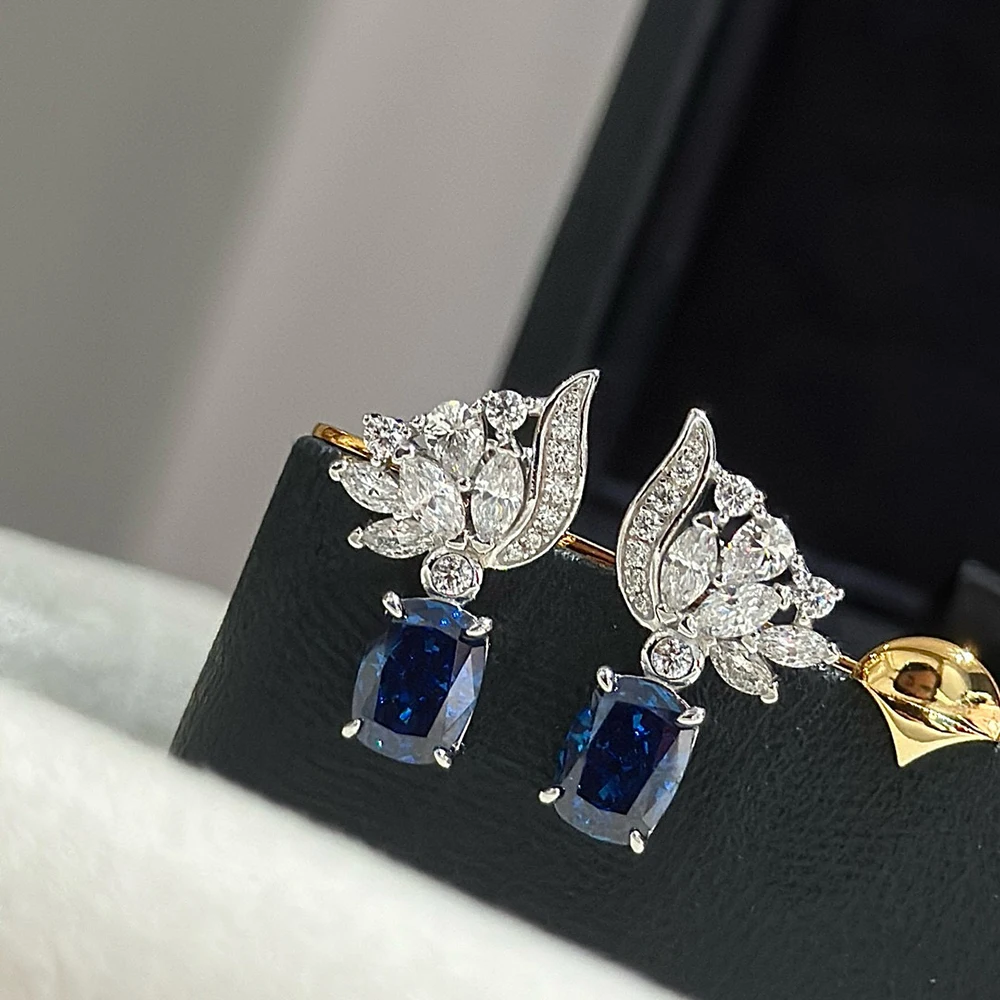 Pure 925 Sterling Silver Jewelry Bohemia Sapphire Earrings Luxury Pearls Design Wedding Fashion Party Silver Diamond Earrings
Pure 925 Sterling Silver Jewelry Bohemia Sapphire Earrings Luxury Pearls Design Wedding Fashion Party Silver Diamond Earrings