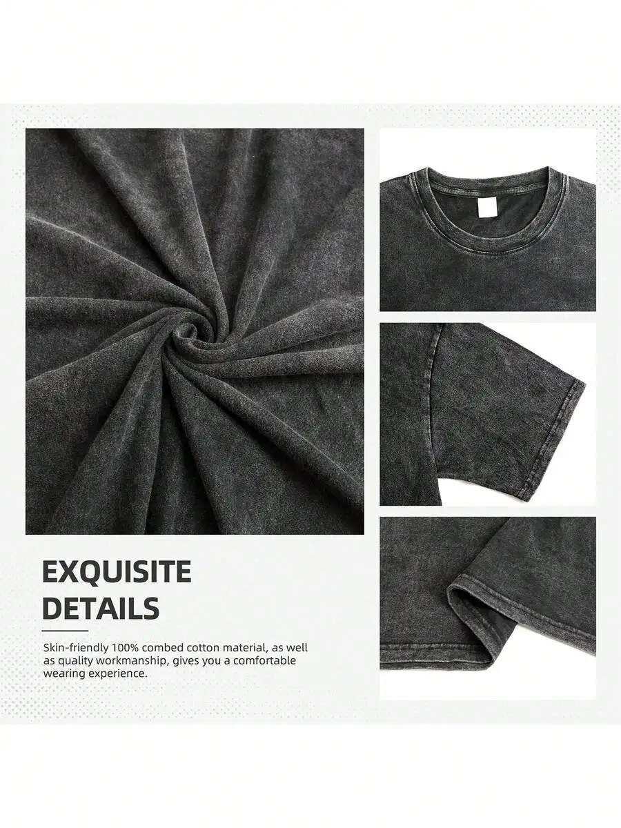 230G Double-Sided Washed Cotton Tee, Round Neck Casual T-Shirt, Retro Streetwear, Machine Washable
230G Double-Sided Washed Cotton Tee, Round Neck Casual T-Shirt, Retro Streetwear, Machine Washable
