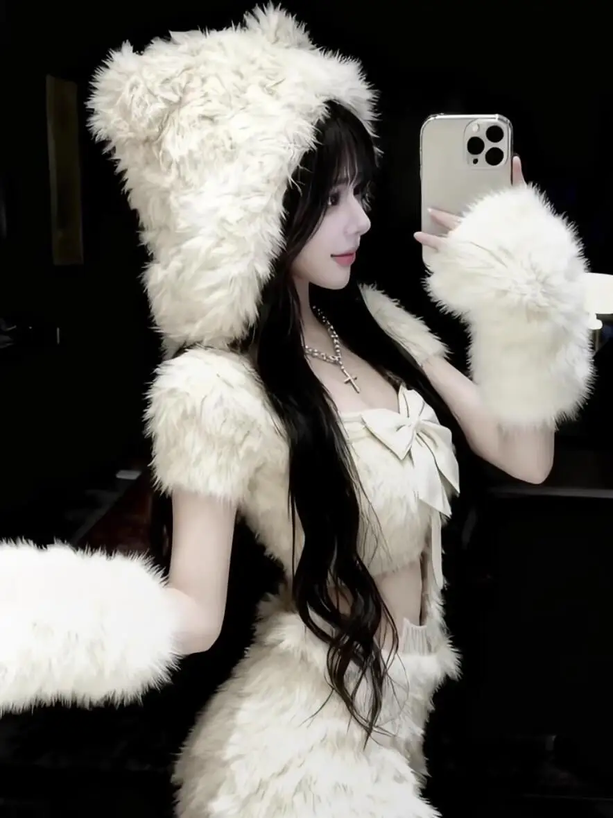 Sweet Cute Girl's New Sle Color Blo ort Sve Top with Knot Lace Puffy Skirt Sexy Pure Desire Ensemble
Sweet Cute Girl's New Sle Color Blo ort Sve Top with Knot Lace Puffy Skirt Sexy Pure Desire Ensemble