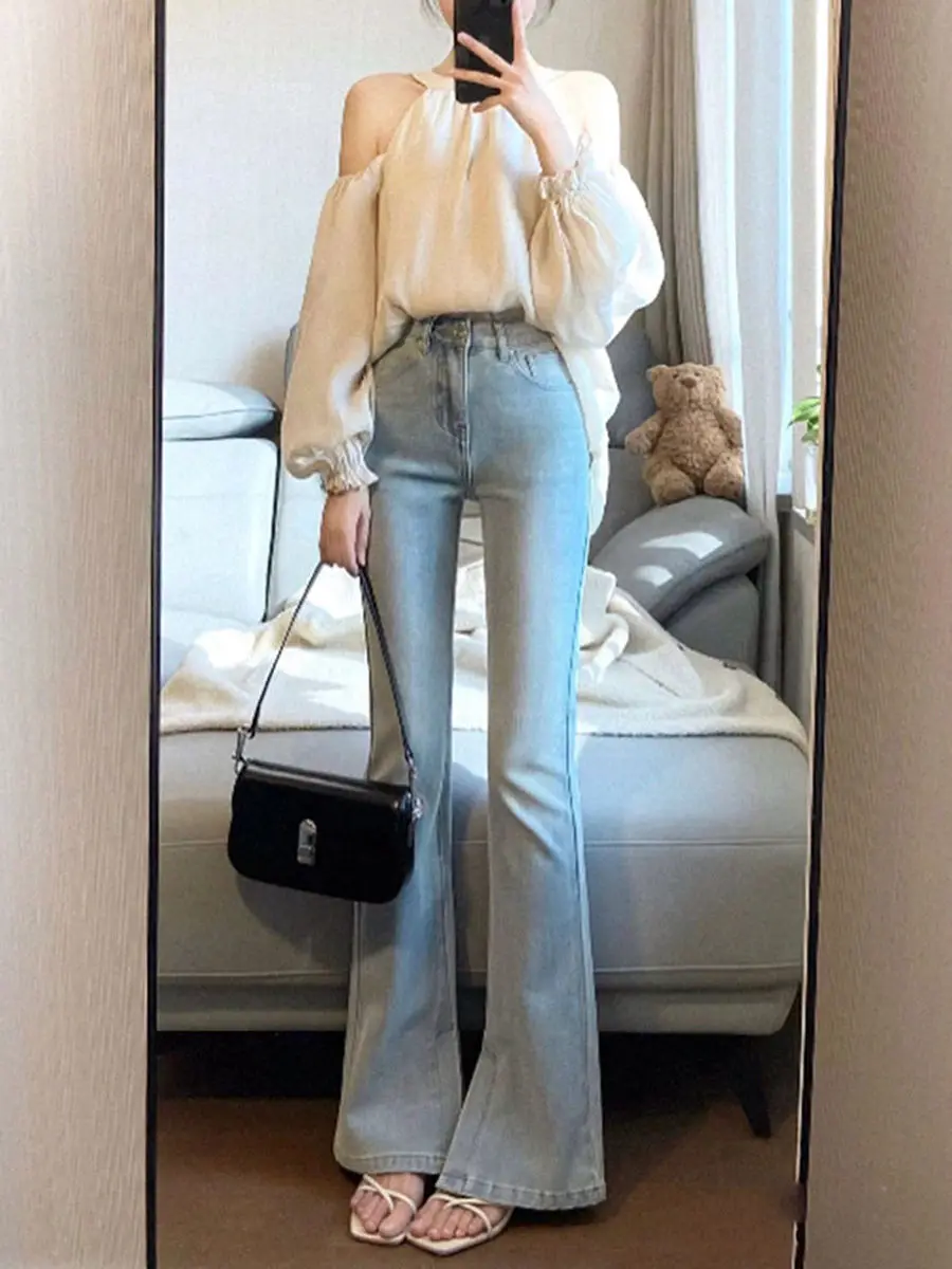 Модные повседневные эластичные джинсовые брюки в стиле ретро для женщин, японские брюки Y2k, оптовая продажа, эстетические женские расклешенные джинсы с высокой талией
Модные повседневные эластичные джинсовые брюки в стиле ретро для женщин, японские брюки Y2k, оптовая продажа, эстетические женские расклешенные джинсы с высокой талией