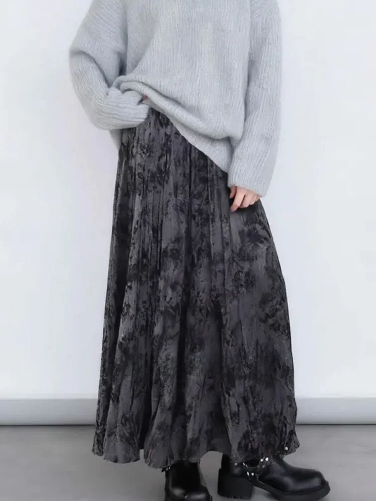Zhuo Chi Retro Chinese Sle High Waist Velvet Loose Midi Skirt Autumn New Arrival Women's Faion Warm Folded Splice Skirt
Zhuo Chi Retro Chinese Sle High Waist Velvet Loose Midi Skirt Autumn New Arrival Women's Faion Warm Folded Splice Skirt