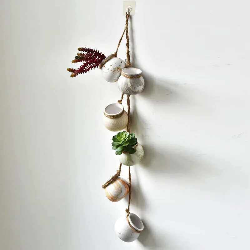 Succulent Plant Ceramic Hanging Basket Hanging Wall-mounted Planter Hemp Rope Hanging Planter Vase Stand Home Balcony Decoration
Succulent Plant Ceramic Hanging Basket Hanging Wall-mounted Planter Hemp Rope Hanging Planter Vase Stand Home Balcony Decoration