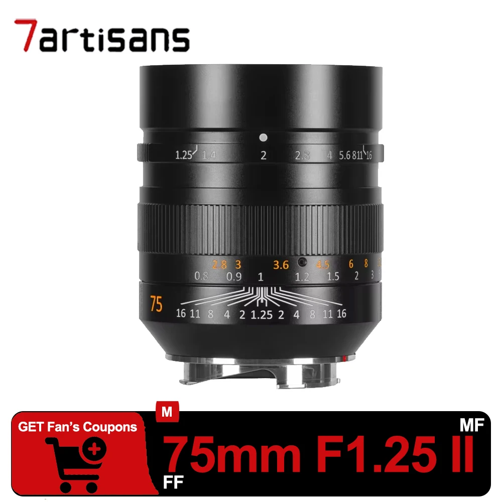 7artisans 75mm F1.25 II Large Aperture Portrait Lens Full Frame Manual Focus Prime Lens for Leica M mount
7artisans 75mm F1.25 II Large Aperture Portrait Lens Full Frame Manual Focus Prime Lens for Leica M mount
