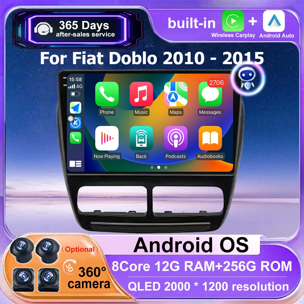 Android Auto 9'' For Fiat Doblo 2010 - 2015 Car Radio Multimedia Video Player Navigation Stereo Carplay Auto QLED 4G WIFI GPS BT 
Android Auto 9'' For Fiat Doblo 2010 - 2015 Car Radio Multimedia Video Player Navigation Stereo Carplay Auto QLED 4G WIFI GPS BT