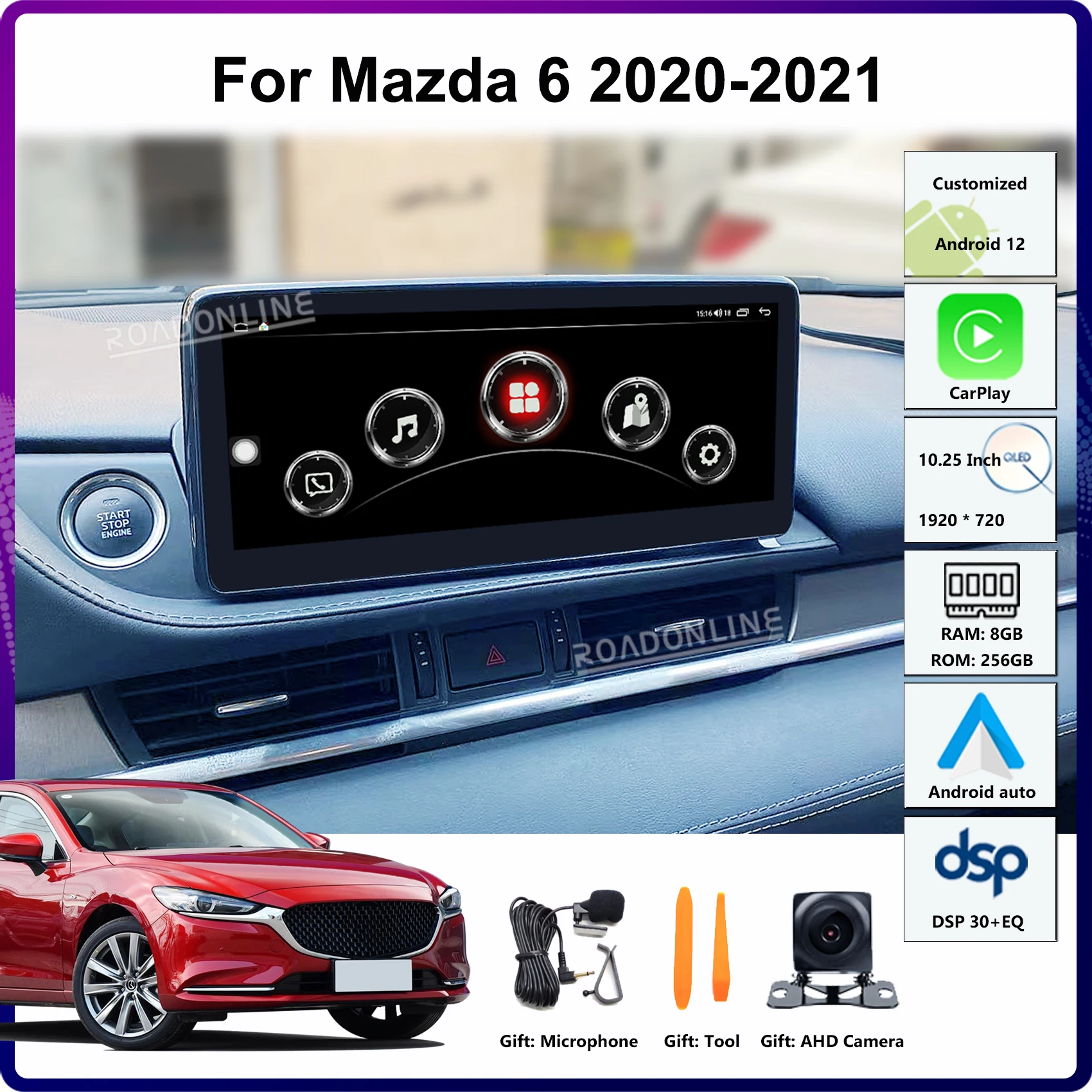 10,25 ”для Mazda 6 Mazda6 2020-2021 Android 12,0 8-ядерный 8 + 256 ГБ 1920*720 Автомобильный GPS мультимедийный плеер стерео радио беспроводной CarPlay
10,25 ”для Mazda 6 Mazda6 2020-2021 Android 12,0 8-ядерный 8 + 256 ГБ 1920*720 Автомобильный GPS мультимедийный плеер стерео радио беспроводной CarPlay