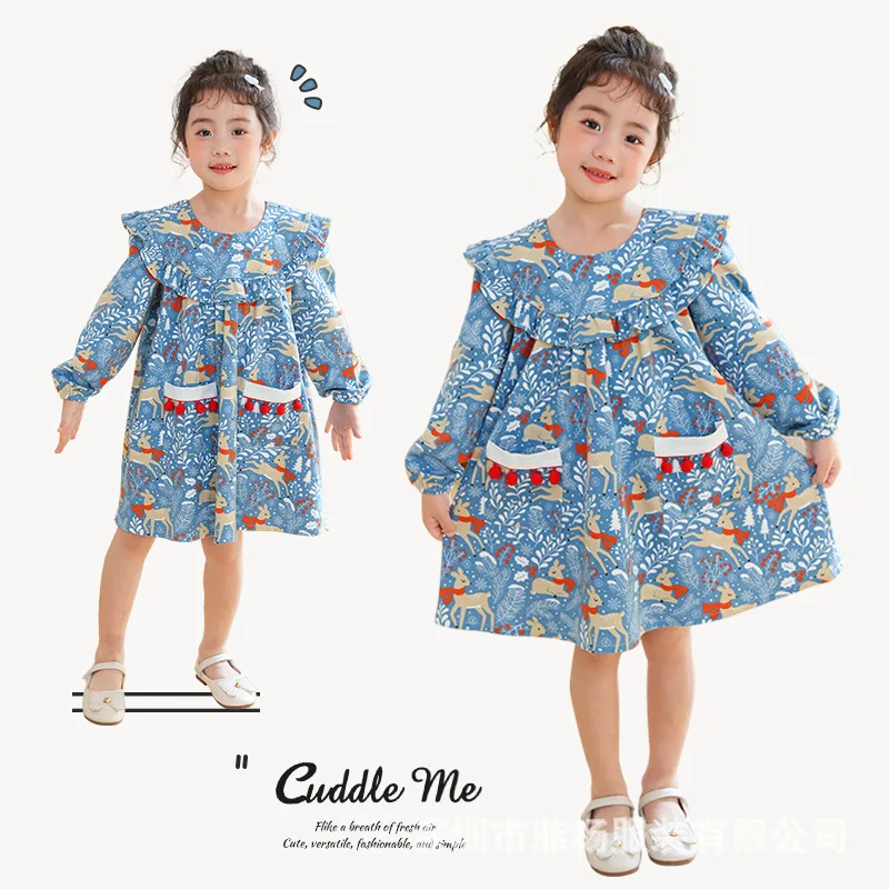 2025 New Girls' Dress Spring Long Sleeve Lotus Leaf Collar Children's Dress Sweet and Western Princess Dress for Little Girls
2025 New Girls' Dress Spring Long Sleeve Lotus Leaf Collar Children's Dress Sweet and Western Princess Dress for Little Girls