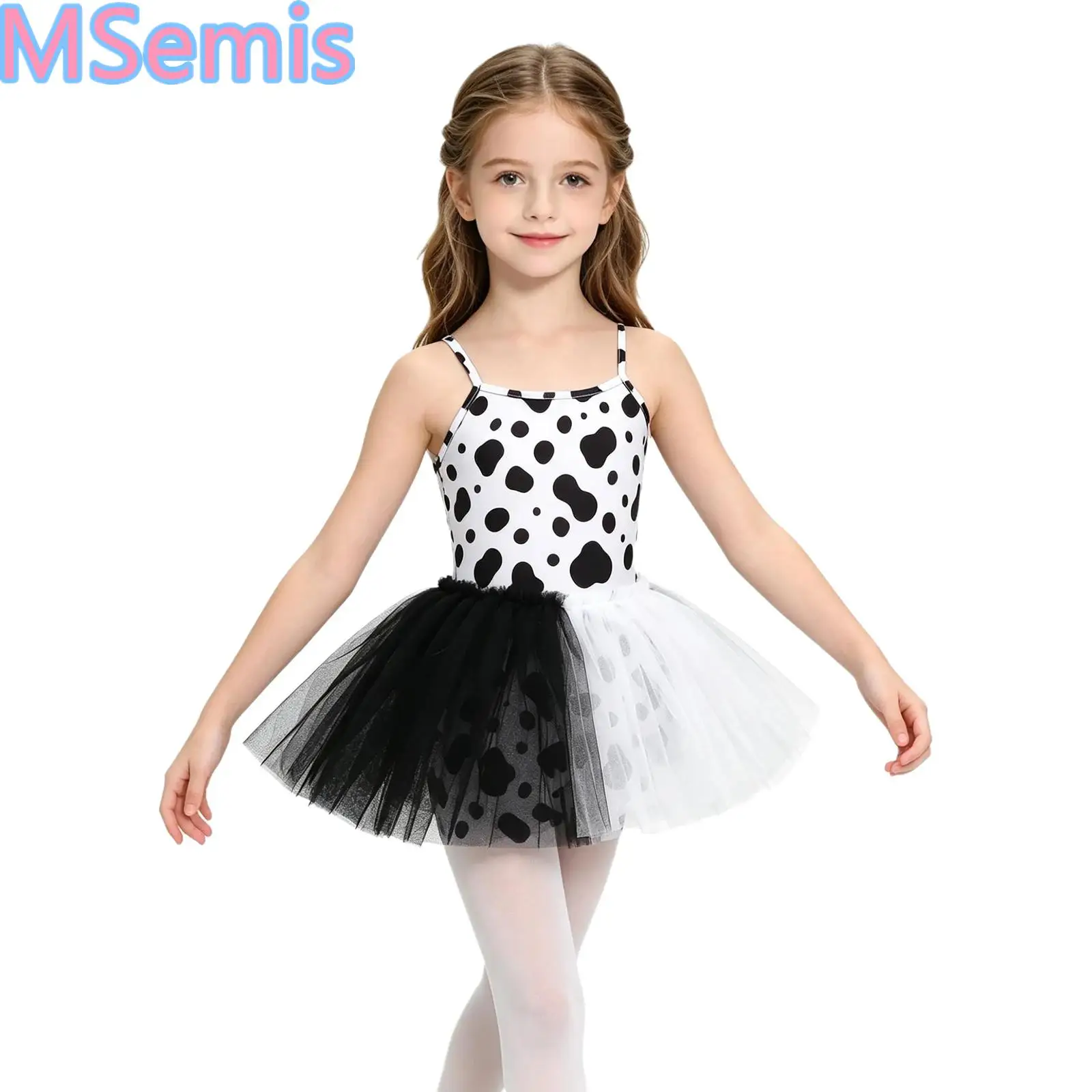 Kid Girls Dalmatian Dog Printed Bodysuit Tutu Dress Ballet Dancewear Sleeveless Tulle Overlay Jumpsuit for Party Theme Activity
Kid Girls Dalmatian Dog Printed Bodysuit Tutu Dress Ballet Dancewear Sleeveless Tulle Overlay Jumpsuit for Party Theme Activity
