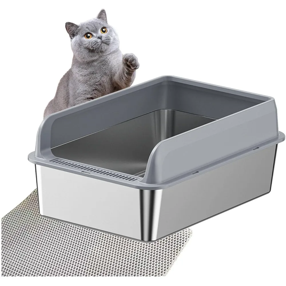 Stainless Steel Litter Box with Lid with Anti-Leakage Enclosure, Aluminum Cat Litter Box Non-Stick, Odorless,Scoop Included
Stainless Steel Litter Box with Lid with Anti-Leakage Enclosure, Aluminum Cat Litter Box Non-Stick, Odorless,Scoop Included