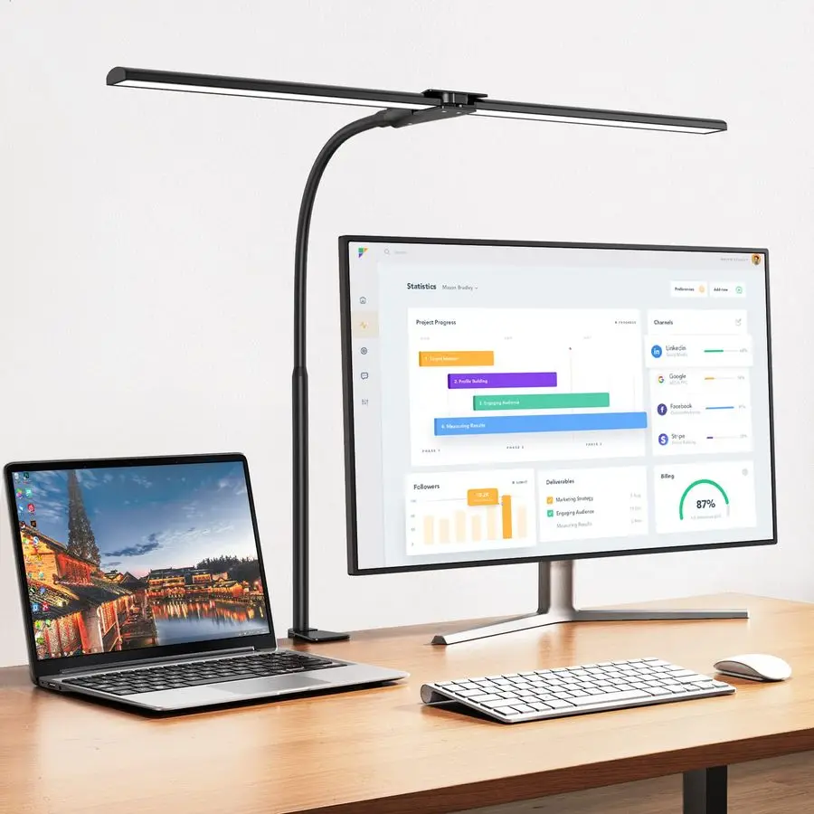 LED Desk lamp,Double Head Architect Desk Lamps for Home Office,Extra Bright Workbench Office Lighting,Eye Protection Modern Desk
LED Desk lamp,Double Head Architect Desk Lamps for Home Office,Extra Bright Workbench Office Lighting,Eye Protection Modern Desk