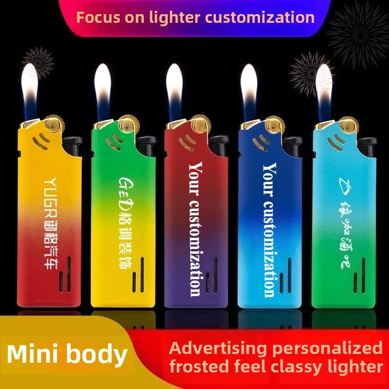 Windproof inflatable lighter laser engraving color printing customized advertising LOGO text wholesale for you
Windproof inflatable lighter laser engraving color printing customized advertising LOGO text wholesale for you