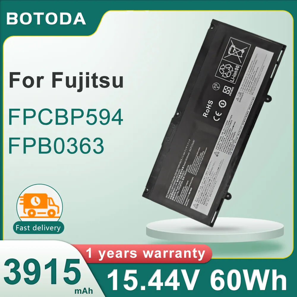 BOTODA FPCBP594 FPB0363S FMVNBP256 laptop battery for Fujitsu Lifebook U7312 U7312 U7412 E4412 E5412 series 15.44V 60Wh 3915mAh
BOTODA FPCBP594 FPB0363S FMVNBP256 laptop battery for Fujitsu Lifebook U7312 U7312 U7412 E4412 E5412 series 15.44V 60Wh 3915mAh