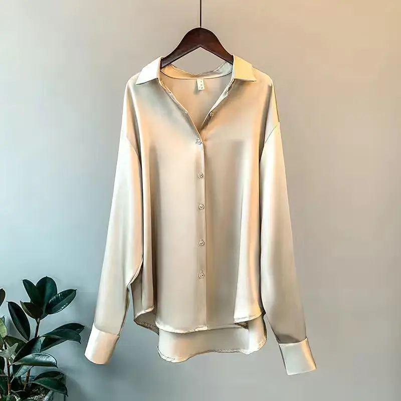 Long-sleeved Satin Shirt Women's Design Sense Niche Spring and Autumn New Loose Drape Retro Hong Kong Shirt Tide Temperament
Long-sleeved Satin Shirt Women's Design Sense Niche Spring and Autumn New Loose Drape Retro Hong Kong Shirt Tide Temperament