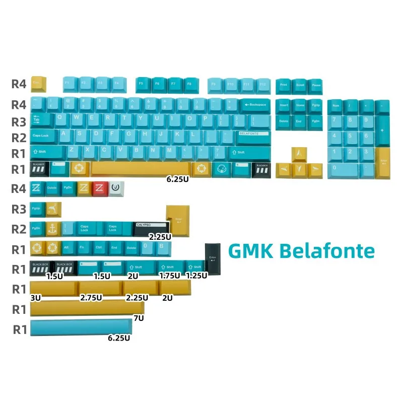 Customized GMK Belafonte Keycap PBT Material Dye Sublimation Process Cherry Profile140 Keys For MX Switch Mechanical Keyboard
Customized GMK Belafonte Keycap PBT Material Dye Sublimation Process Cherry Profile140 Keys For MX Switch Mechanical Keyboard
