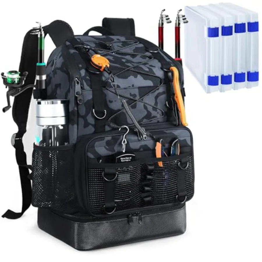 Fishing Backpack with 4 Tackle Boxes, Heavy Duty Fishing Bag with Waterproof Bottom, Tackle Backpack Gifts for Man Woman
Fishing Backpack with 4 Tackle Boxes, Heavy Duty Fishing Bag with Waterproof Bottom, Tackle Backpack Gifts for Man Woman