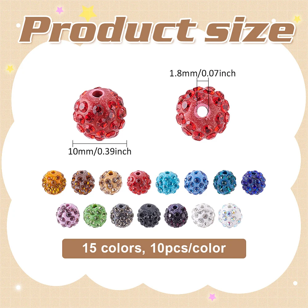 150Pcs 15 Colors Handmade Polymer Clay Beads Round Mixed Color 9~9.5x10mm Hole: 1.8mm 10pcs/color
150Pcs 15 Colors Handmade Polymer Clay Beads Round Mixed Color 9~9.5x10mm Hole: 1.8mm 10pcs/color