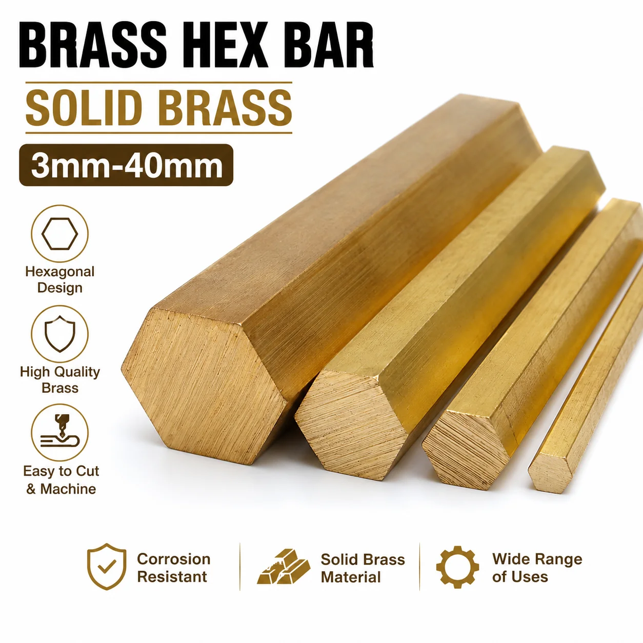 Brass Hex Rod Bar Solid Brass Hexagonal Metal Stock 3mm-40mm Brass Bar for DIY Machining Lathe Tool
Brass Hex Rod Bar Solid Brass Hexagonal Metal Stock 3mm-40mm Brass Bar for DIY Machining Lathe Tool