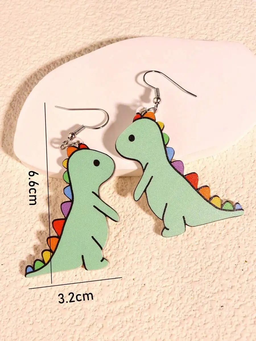 Cartoon Rainbow Dinosaur Drop Earrings For Adults
Cartoon Rainbow Dinosaur Drop Earrings For Adults