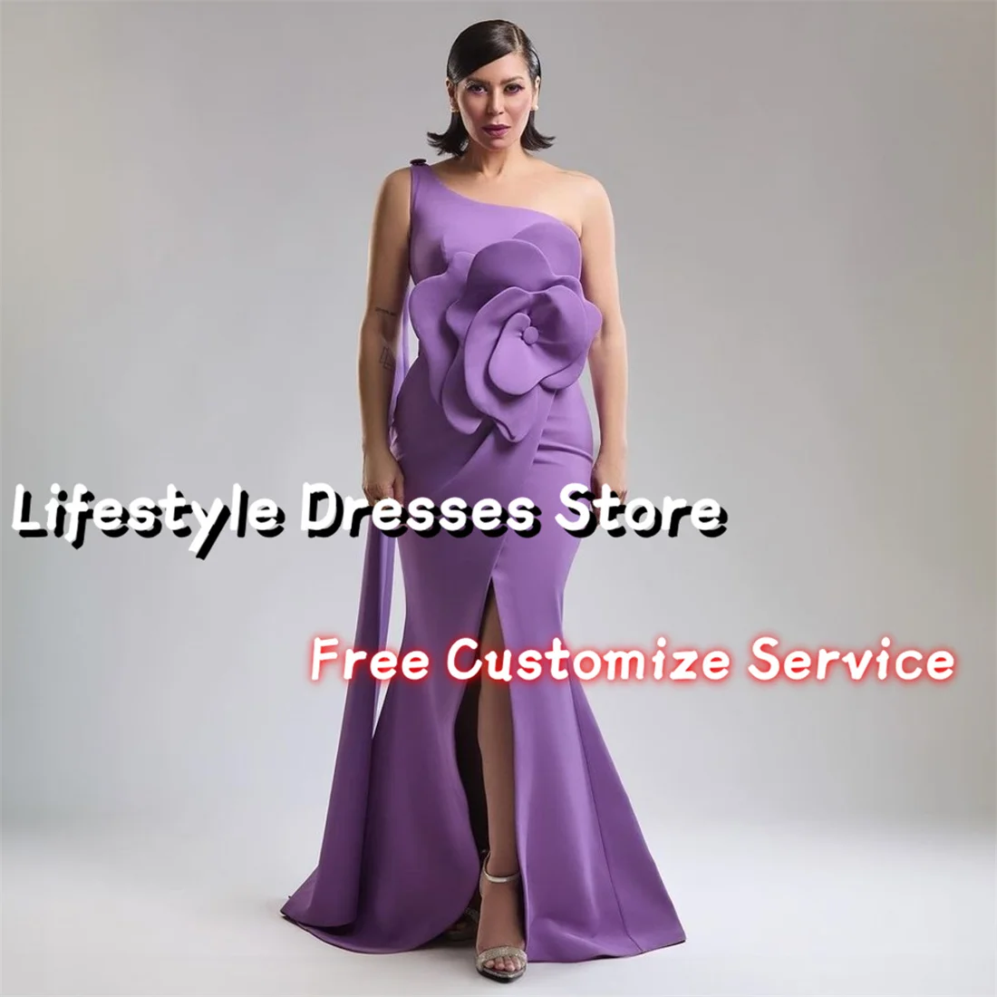 Light Purple One-Shoulder Flower Evening Dresses Mermaid Sleeveless Elegant Formal Occasion Party Gown vestidos de gala
Light Purple One-Shoulder Flower Evening Dresses Mermaid Sleeveless Elegant Formal Occasion Party Gown vestidos de gala