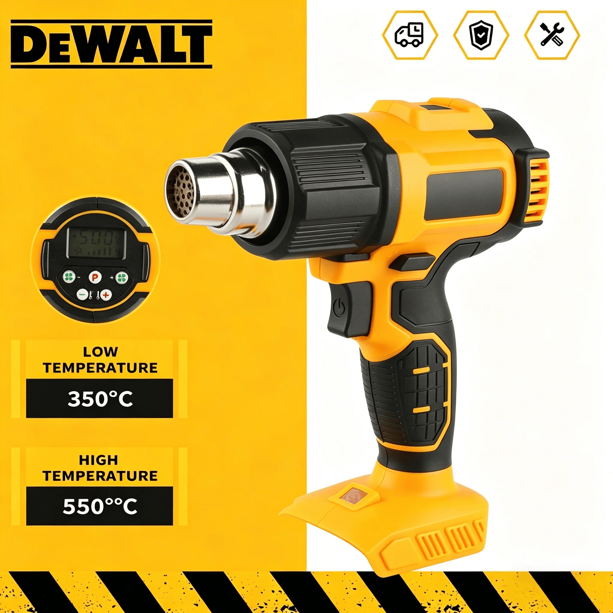 Беспроводной термофен DEWALT DCE530 с регулировкой температуры, 550 Вт ° Мощный термофен для сварки 20В, электроинструмент
Беспроводной термофен DEWALT DCE530 с регулировкой температуры, 550 Вт ° Мощный термофен для сварки 20В, электроинструмент