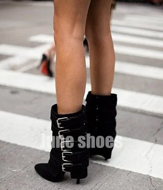 Lady Gladiator Style Black Buckle Strap Calf Boots Stiletto Heel Turn-Over Edge Black Footwear Fall New Arrive Party Boots Size
Lady Gladiator Style Black Buckle Strap Calf Boots Stiletto Heel Turn-Over Edge Black Footwear Fall New Arrive Party Boots Size