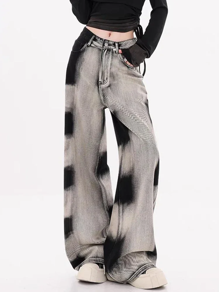Y2K Vintage Tie Dye Jeans Women Gradient Washed Loose Straight Leg Pants High Waist Wide Leg Trousers for Early Autumn
Y2K Vintage Tie Dye Jeans Women Gradient Washed Loose Straight Leg Pants High Waist Wide Leg Trousers for Early Autumn