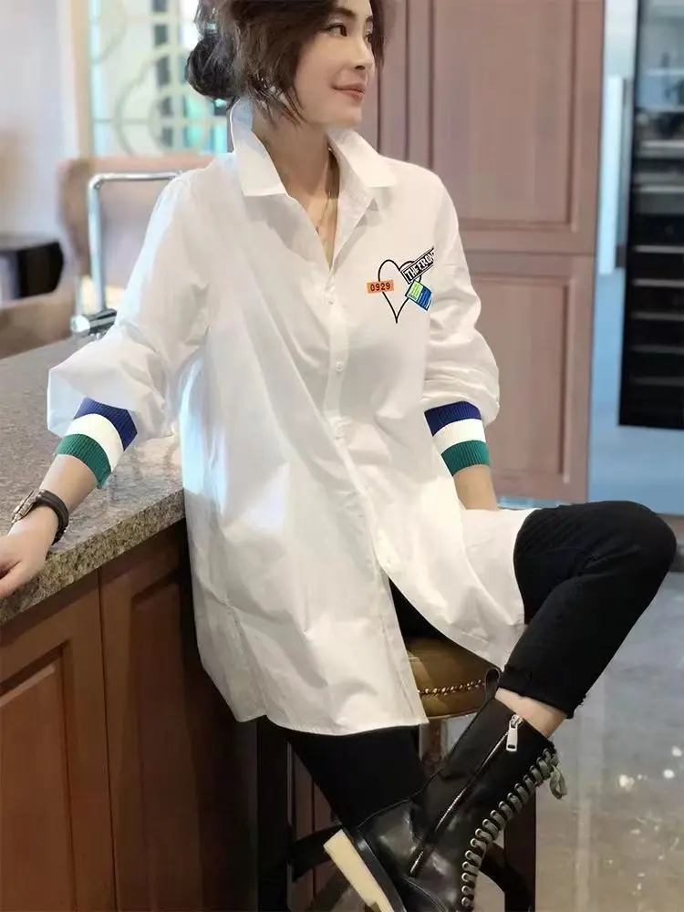 White Long-sleeved Shirt Women Loose Blouse Top Spring and Autumn New Shirt Women Turn-down Collar Long Sleeve All-match Tops
White Long-sleeved Shirt Women Loose Blouse Top Spring and Autumn New Shirt Women Turn-down Collar Long Sleeve All-match Tops