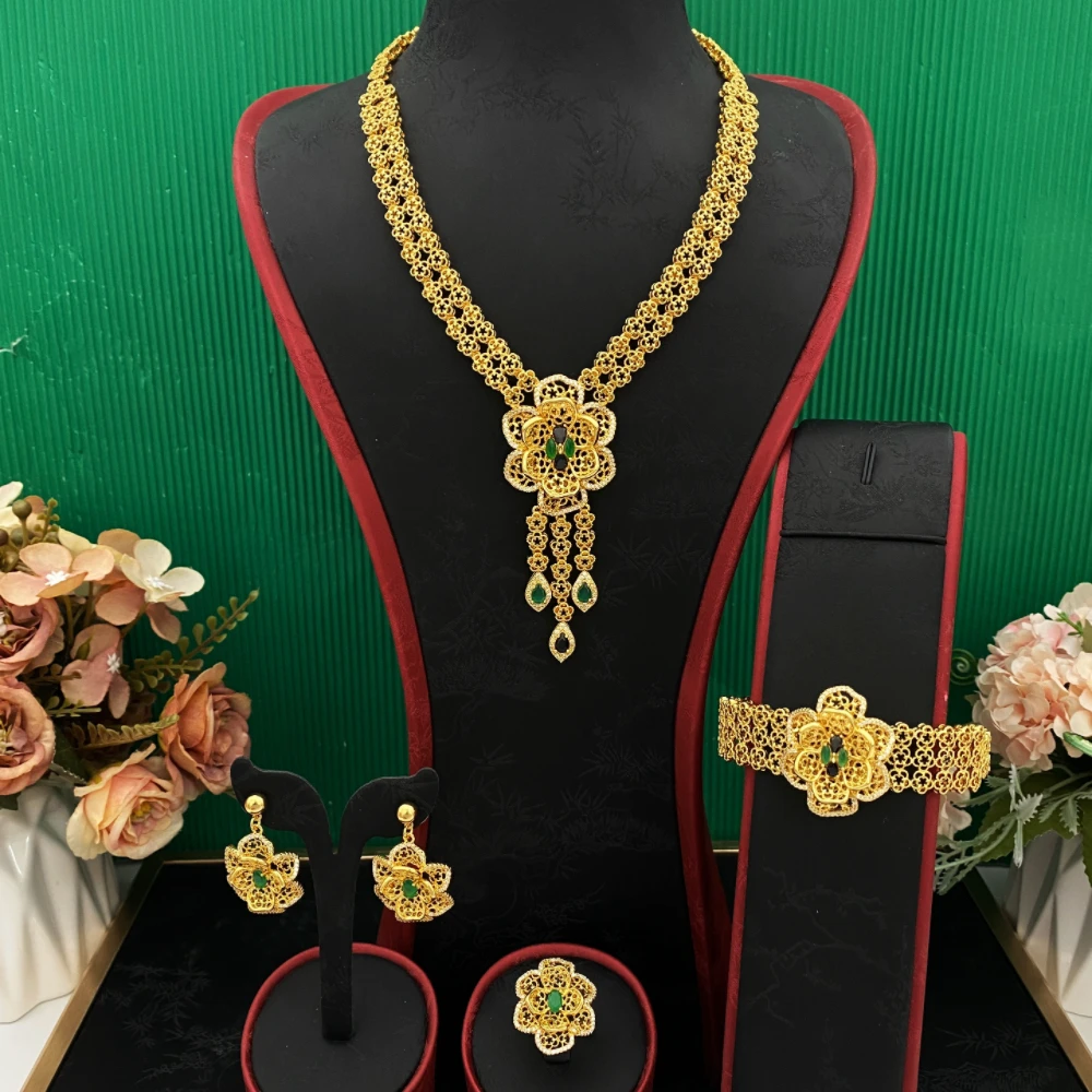 Falair Vintage Gold Plated Copper Zirconia Jewelry Set Bracelet Ring Necklace Earrings French Minimalist Light Unique Design
Falair Vintage Gold Plated Copper Zirconia Jewelry Set Bracelet Ring Necklace Earrings French Minimalist Light Unique Design