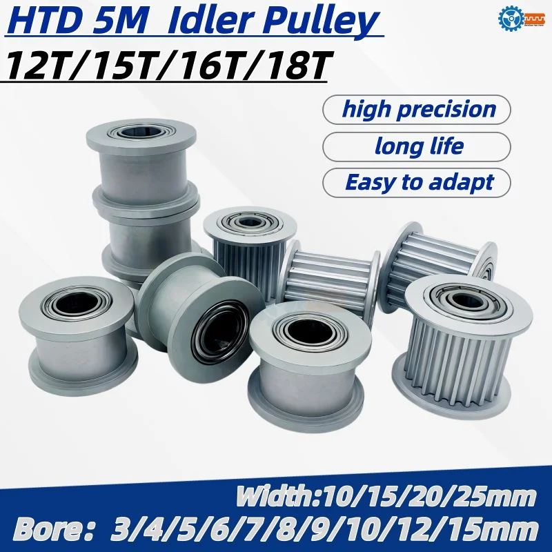 HTD 5M 12T/15T/16T/18T Idler Tensioner Pulley Bore 3-15mm Fit Belt Width 11/15/20/25mm Bearing Guide Synchronous Wheel
HTD 5M 12T/15T/16T/18T Idler Tensioner Pulley Bore 3-15mm Fit Belt Width 11/15/20/25mm Bearing Guide Synchronous Wheel