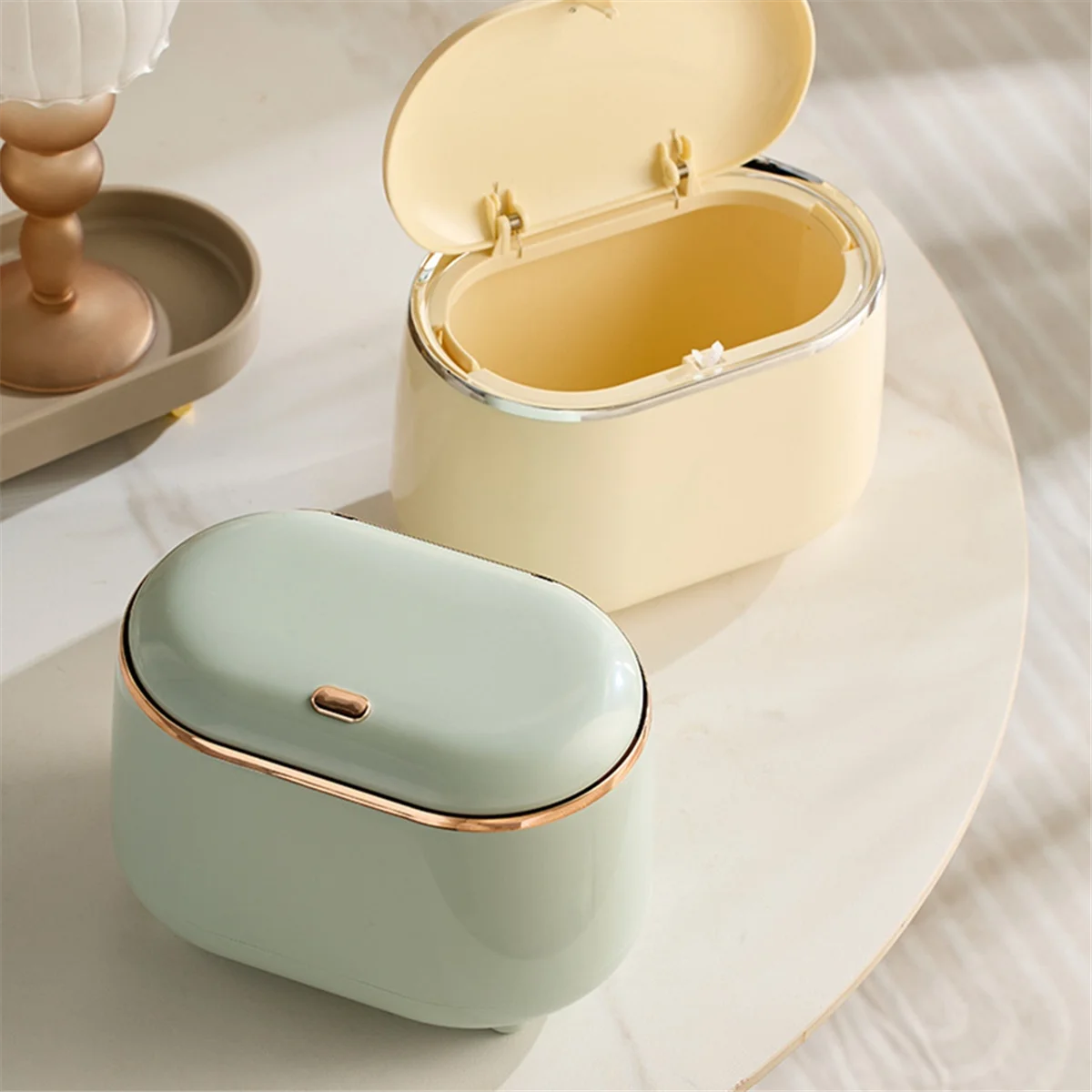 L74A -Type Desktop Small Trash Can with Lid,Small Storage Bucket Tiny Desktop Waste Garbage Bin,Creamy Yellow
L74A -Type Desktop Small Trash Can with Lid,Small Storage Bucket Tiny Desktop Waste Garbage Bin,Creamy Yellow