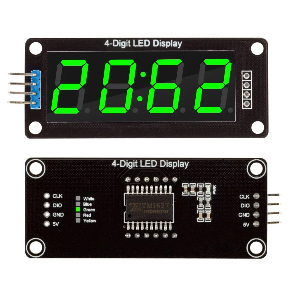 LED Display Digital Tube TM1637 0.56inch Decimal 7 Segment 4 Digit Clock Double Dots Module Serial Driver Board
LED Display Digital Tube TM1637 0.56inch Decimal 7 Segment 4 Digit Clock Double Dots Module Serial Driver Board