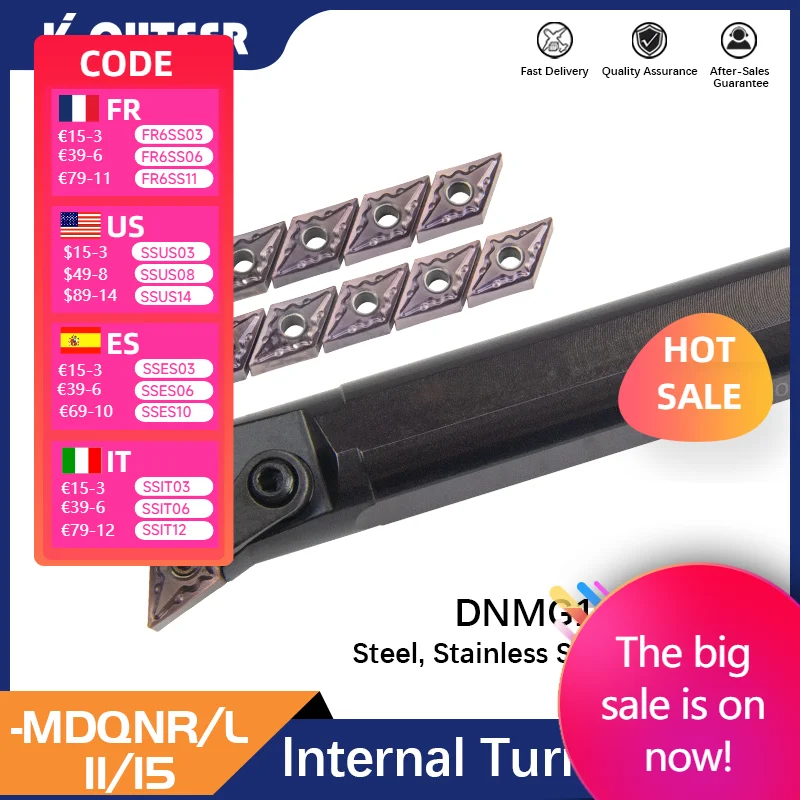 1PC S20R-MDQNR11 S32T-MDQNR15 S40T-MDQNR15 Internal Turning Tool Holder DNMG Carbide Inserts Lathe Bar CNC Cutting Tools Set
1PC S20R-MDQNR11 S32T-MDQNR15 S40T-MDQNR15 Internal Turning Tool Holder DNMG Carbide Inserts Lathe Bar CNC Cutting Tools Set