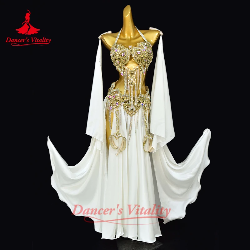 Костюм для восточных танцев для взрослых: классический роскошный комплект из 3 предметов (бюстгальтер, рукава, длинная юбка) с камнями AB, для танцев живота, на заказ
Костюм для восточных танцев для взрослых: классический роскошный комплект из 3 предметов (бюстгальтер, рукава, длинная юбка) с камнями AB, для танцев живота, на заказ