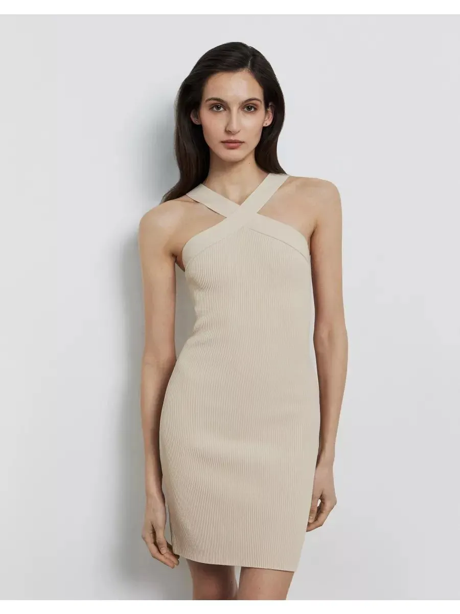Cross Back Breath Hanging Neck Dress Women's Summer Fashion New Knit Dress for Women's Sleeveless Cross Sexy Knee Skirt
Cross Back Breath Hanging Neck Dress Women's Summer Fashion New Knit Dress for Women's Sleeveless Cross Sexy Knee Skirt
