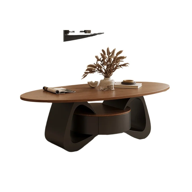Medieval oval solid wood coffee table small apartment living room household walnut small coffee table side table combination
Medieval oval solid wood coffee table small apartment living room household walnut small coffee table side table combination