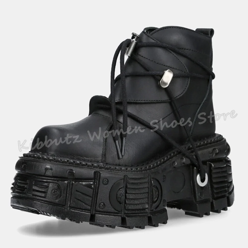 Punk Sneakers Platform Rock Gothic Y2k Thick Bottom Dark Style Round Toe Solid Color Lace-Up Women Shoes Fashion Concise Newest
Punk Sneakers Platform Rock Gothic Y2k Thick Bottom Dark Style Round Toe Solid Color Lace-Up Women Shoes Fashion Concise Newest