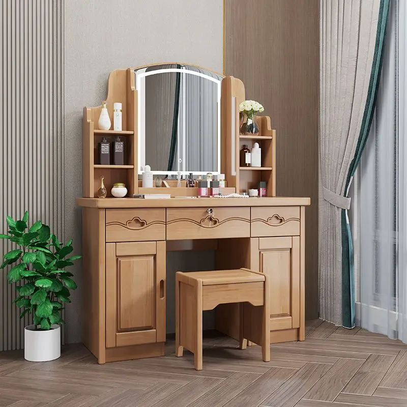 Luxury Brown Vanity Desk Mirror Stool Decorations Cabinet Drawers Vanity Desk Dressers Bedroom Penteadeira Furniture For Home
Luxury Brown Vanity Desk Mirror Stool Decorations Cabinet Drawers Vanity Desk Dressers Bedroom Penteadeira Furniture For Home