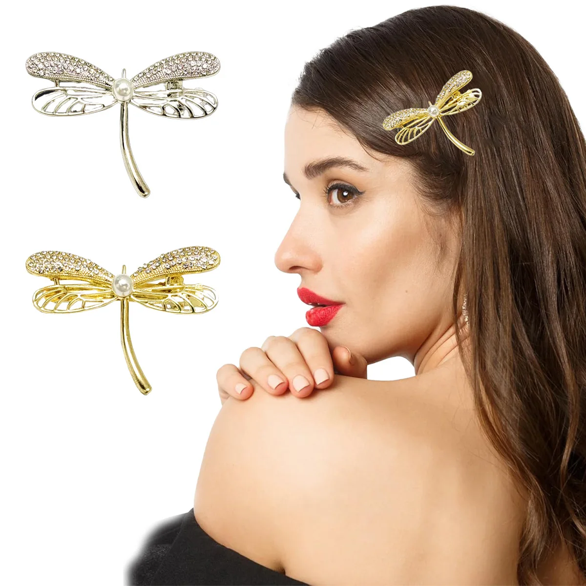 Hair clip, light luxury fashion, dragonfly hair accessories, European and American fashion, edge clip, diamond inlaid bangs clip
Hair clip, light luxury fashion, dragonfly hair accessories, European and American fashion, edge clip, diamond inlaid bangs clip