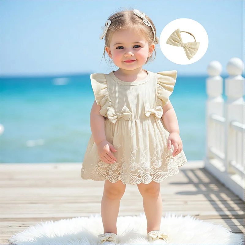 Baby Girls Summer Romper Casual Lace Patchwork Ribbed Fly Sleeves Jumpsuit and Headband Set Fashion Clothes Outfits
Baby Girls Summer Romper Casual Lace Patchwork Ribbed Fly Sleeves Jumpsuit and Headband Set Fashion Clothes Outfits