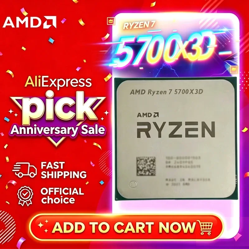 New AMD Ryzen 7 5700X3D 8 Core 16 Thread 105W TDP Max 4.1GHz Large L3 Cache PCIe4.0 Support DDR4 Gaming Bulk CPU No Retail Box
New AMD Ryzen 7 5700X3D 8 Core 16 Thread 105W TDP Max 4.1GHz Large L3 Cache PCIe4.0 Support DDR4 Gaming Bulk CPU No Retail Box