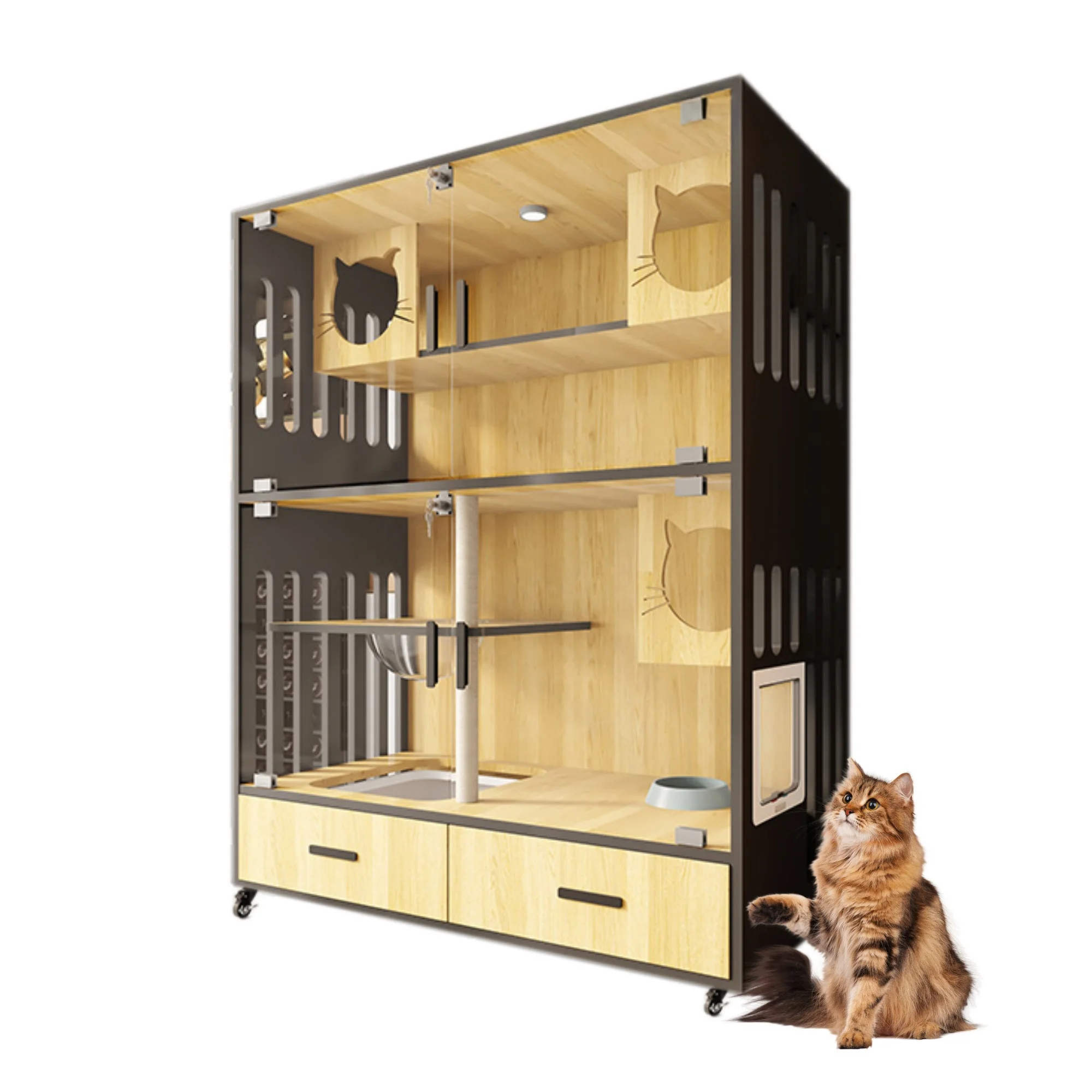 Wholesale Factory Customization Durable Breathable Indoor Wood Cat House Pet Houses & Furniture For Cat
Wholesale Factory Customization Durable Breathable Indoor Wood Cat House Pet Houses & Furniture For Cat
